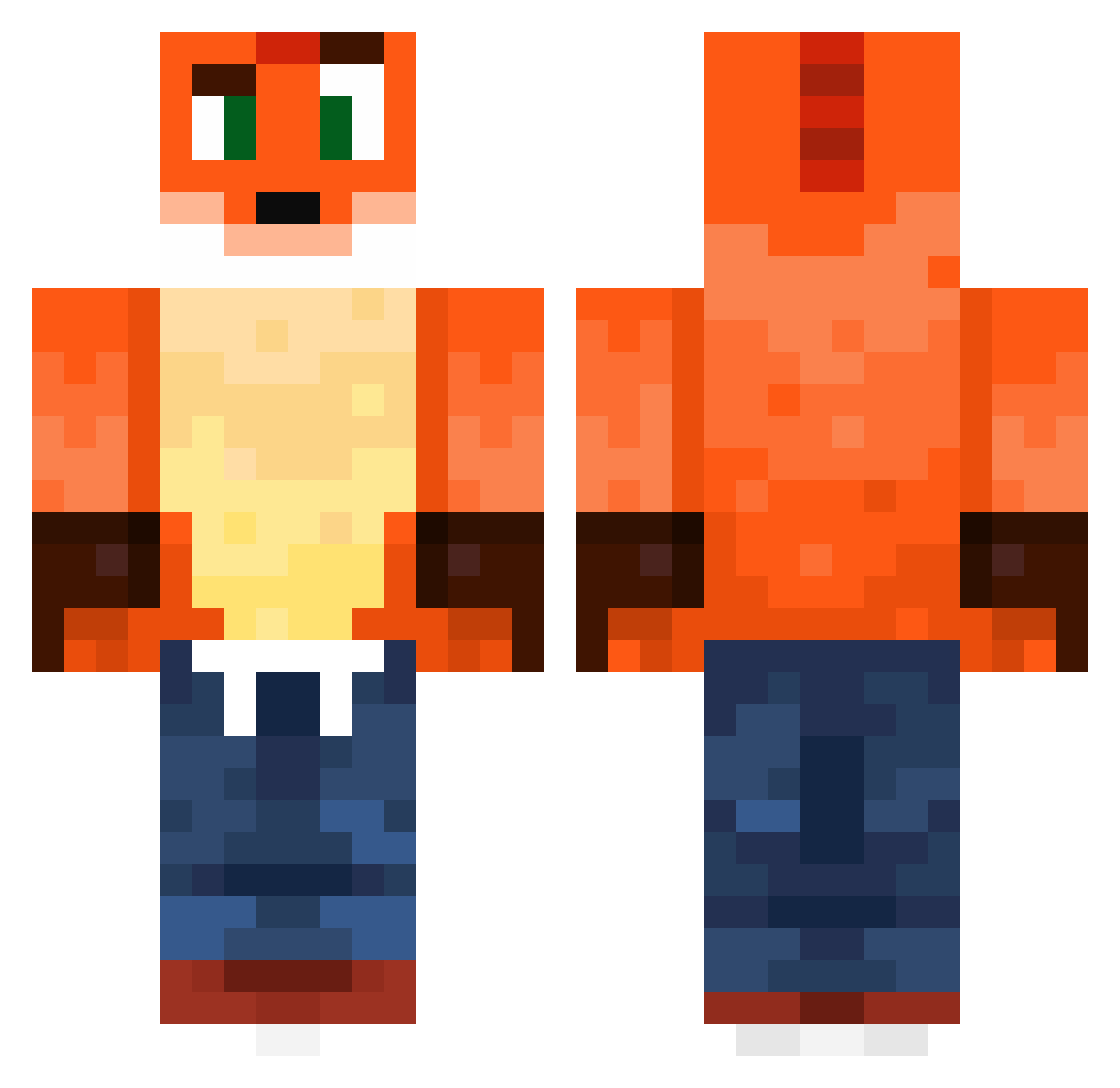 droopynutz69 Minecraft skin, front and back view