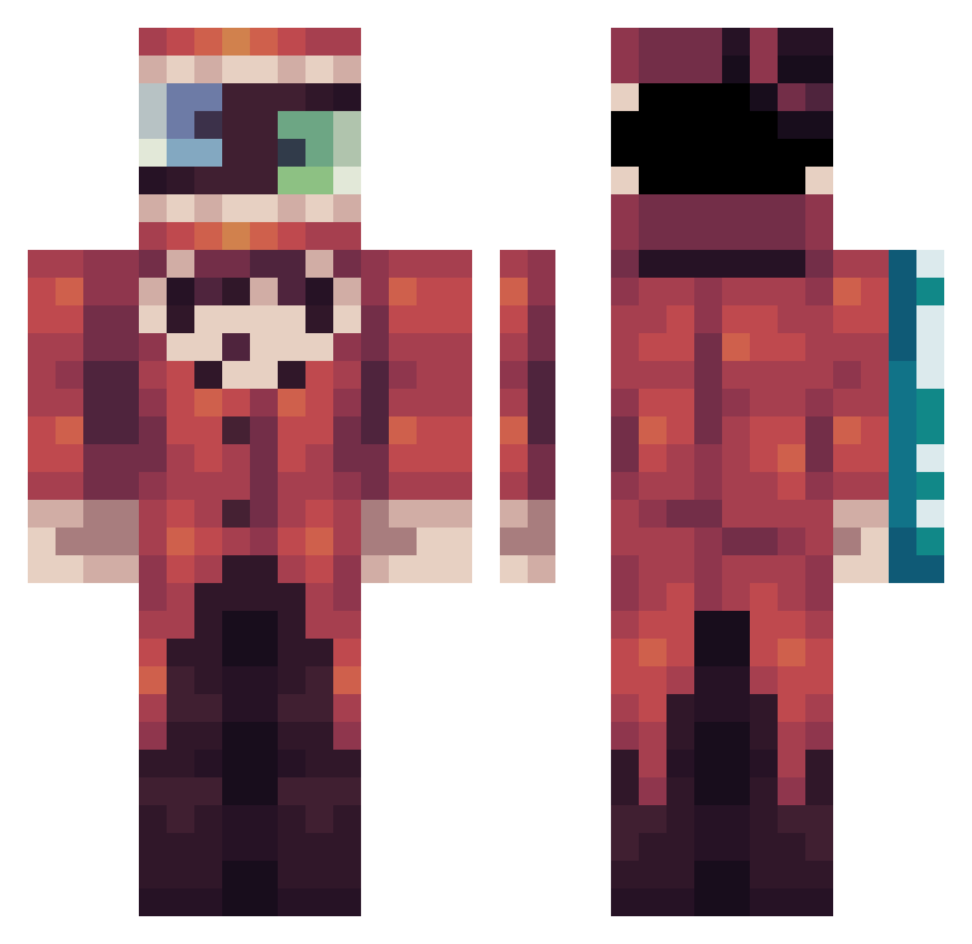 Puszek79437 Minecraft skin, front and back view