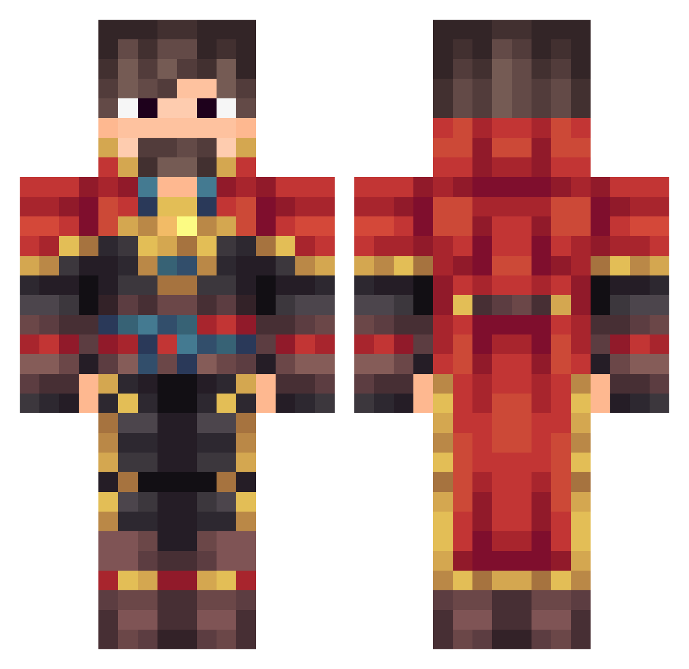 plong Minecraft skin, front and back view