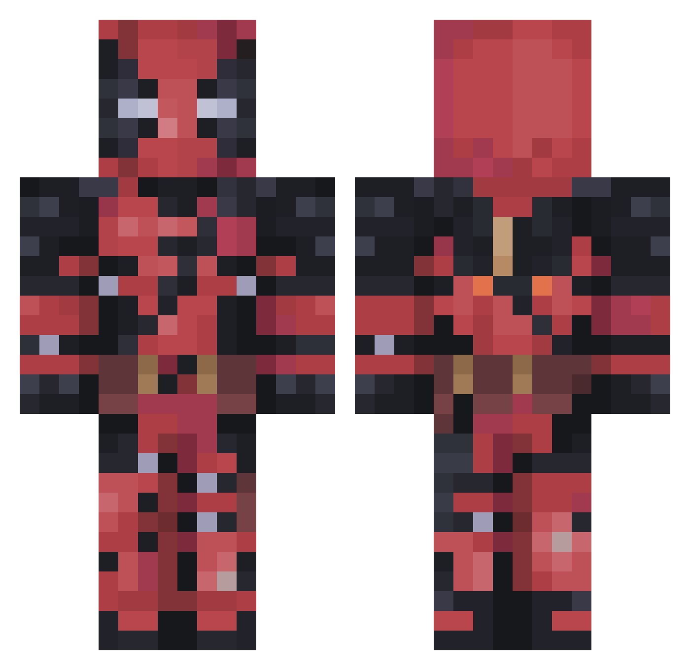 Sufaqua Minecraft skin, front and back view