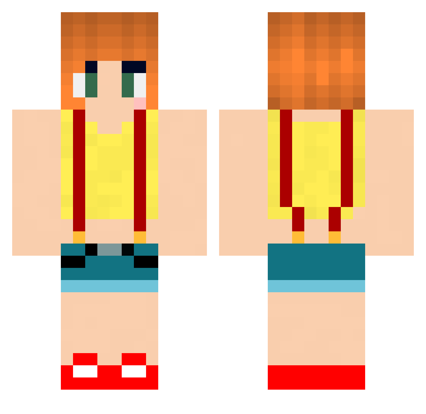 Yaysa Minecraft skin, front and back view