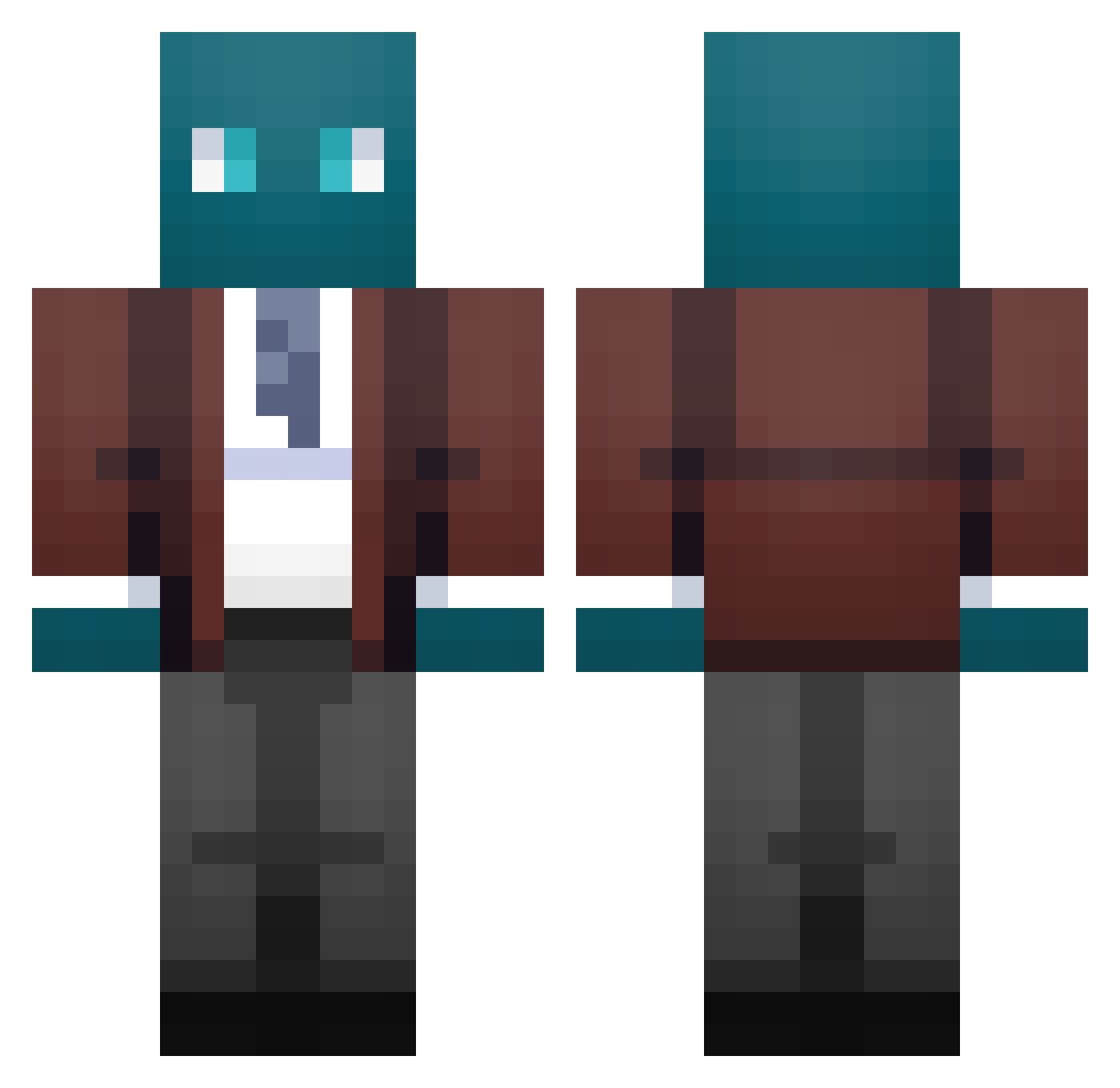 Psycho_Overload Minecraft skin, front and back view