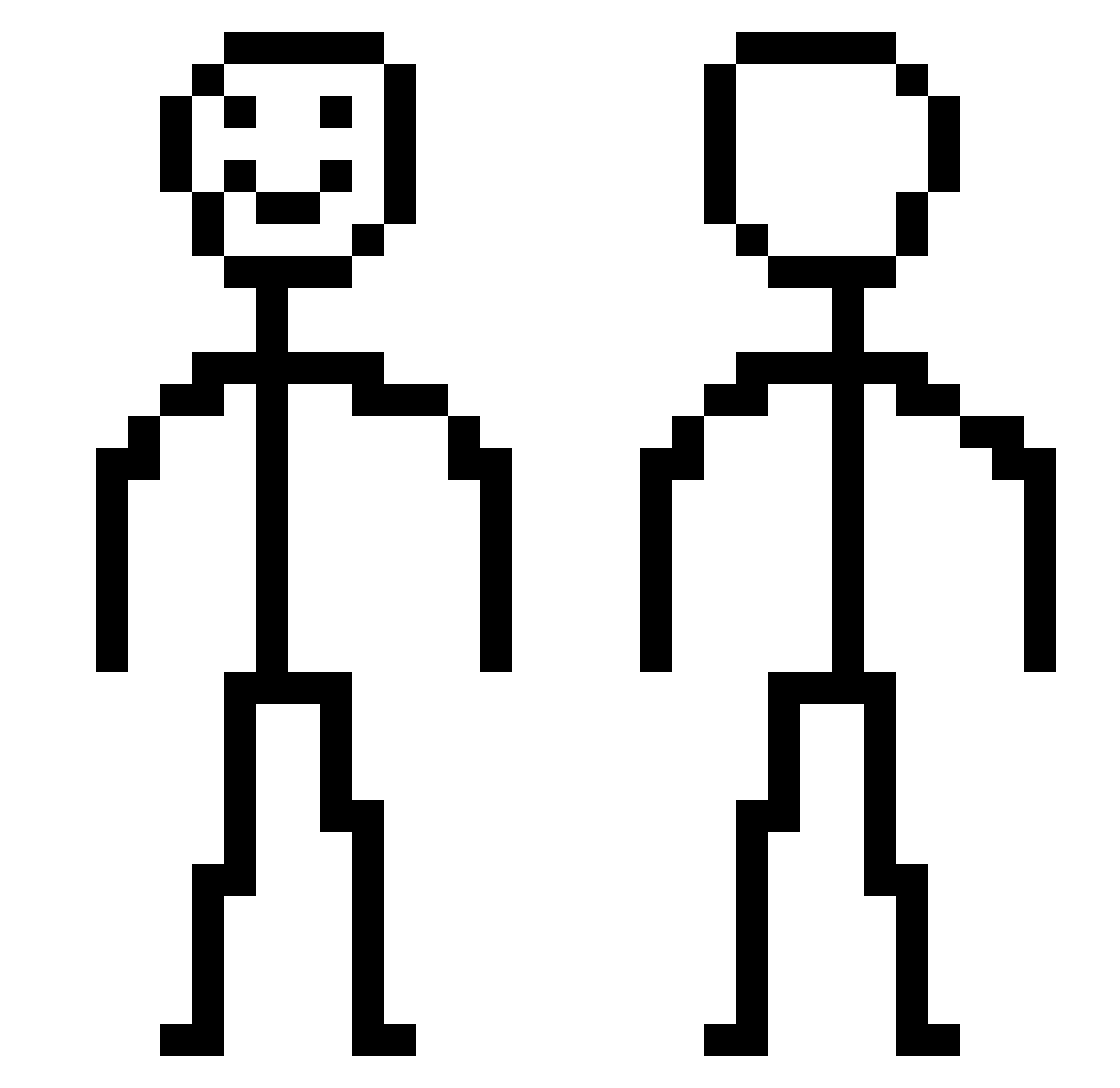RockyRulez Minecraft skin, front and back view