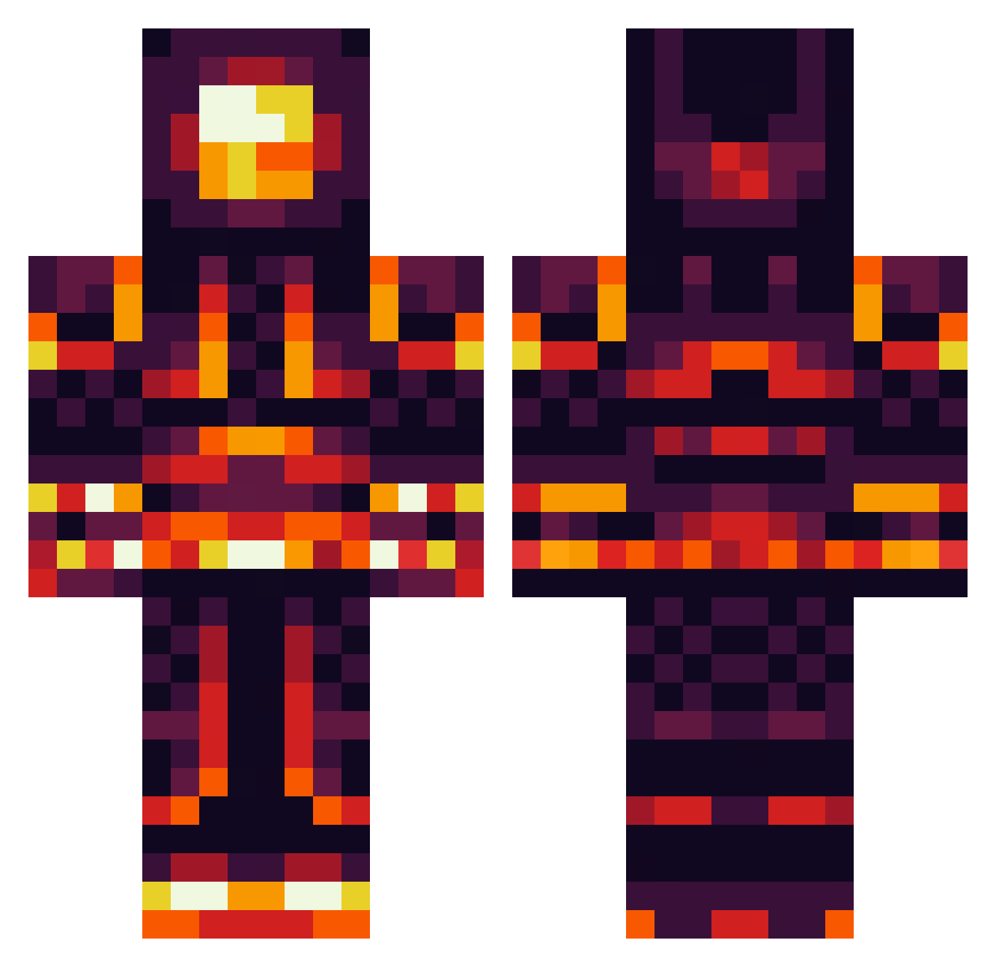 crucifyTheKidd Minecraft skin, front and back view