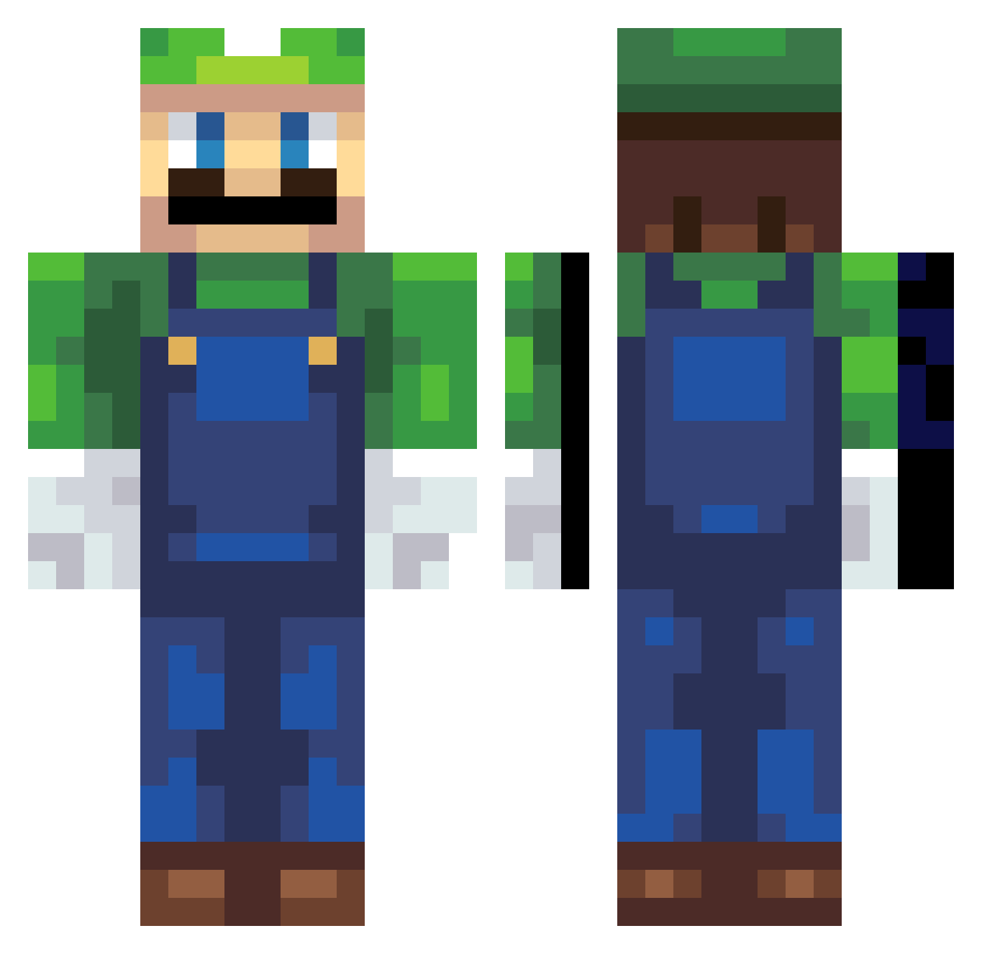 Gronkmaster420 Minecraft skin, front and back view