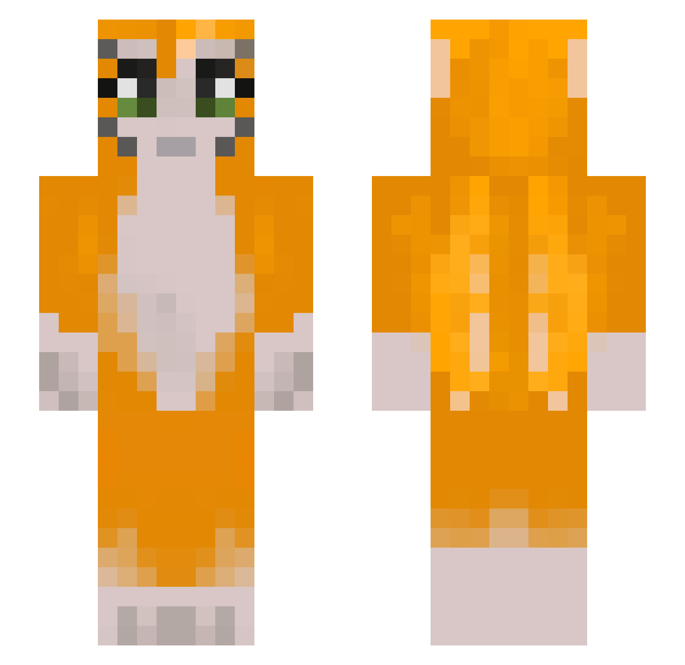 JuanCHIO Minecraft skin, front and back view