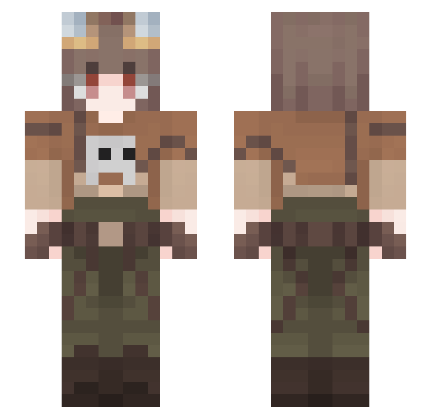 Zeurkous Minecraft skin, front and back view