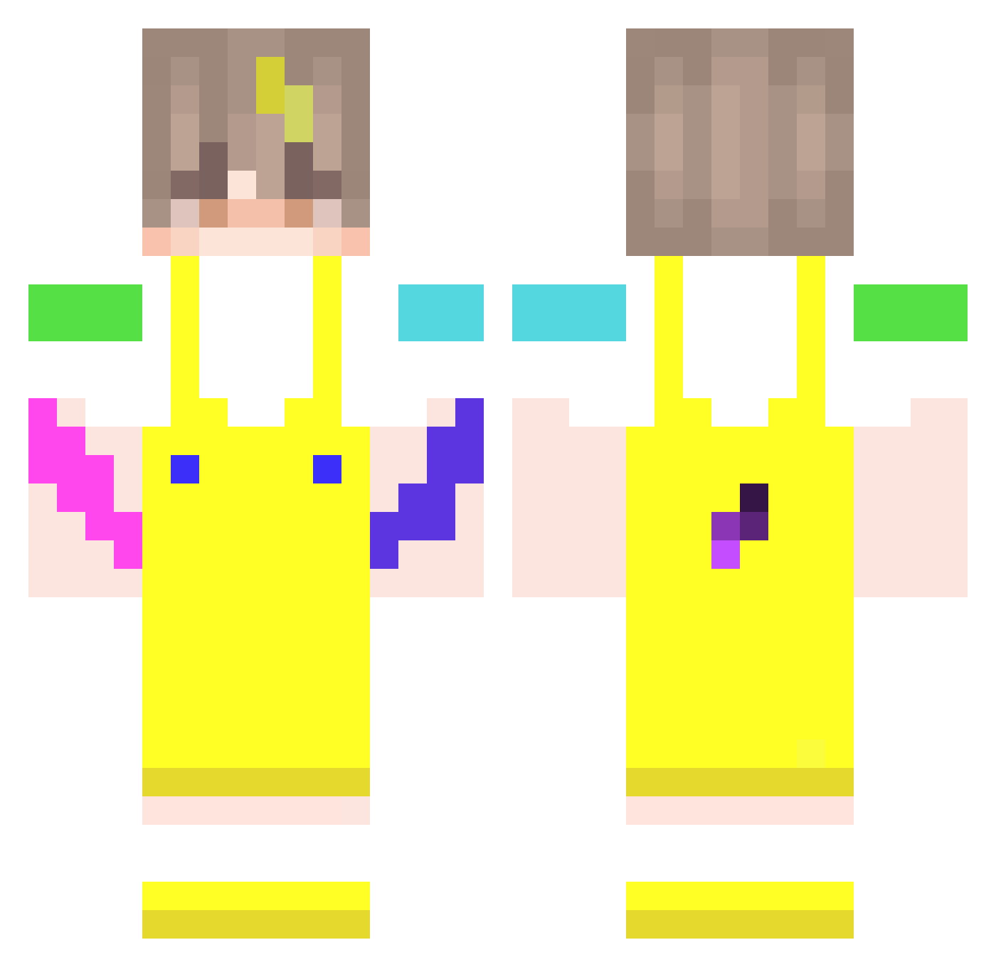 RoyyyMC Minecraft skin, front and back view