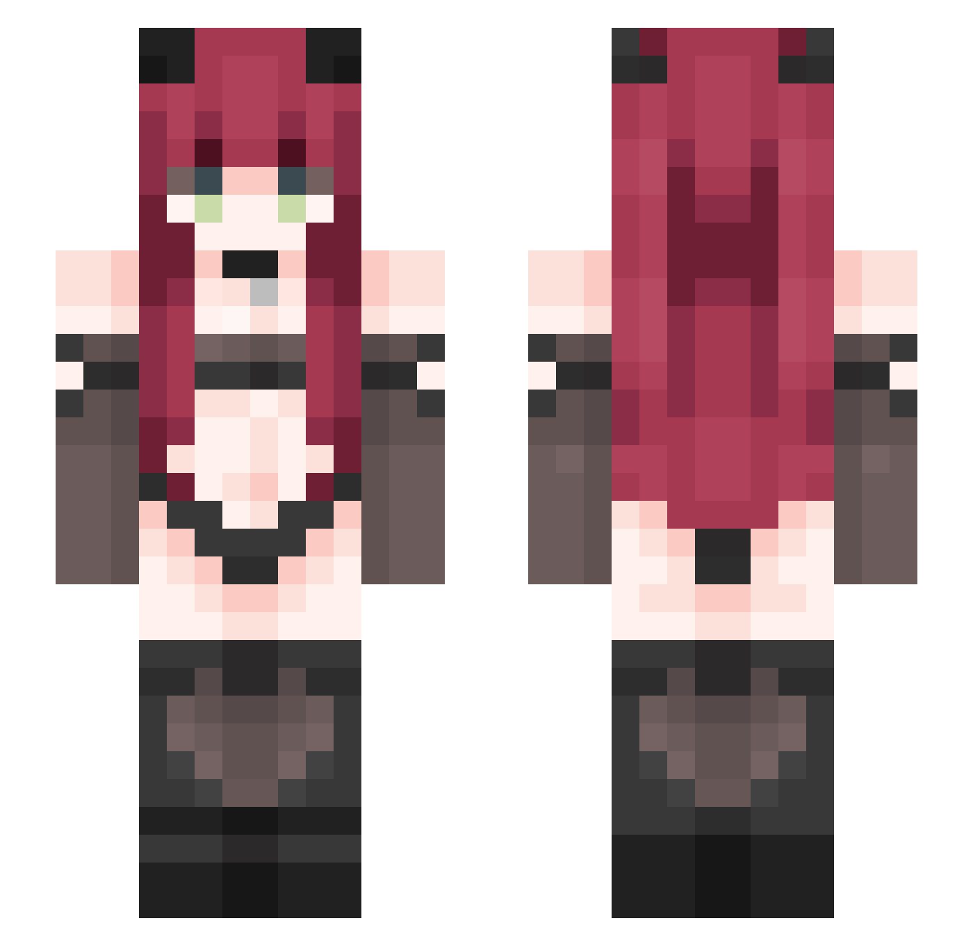 KennyDripp Minecraft skin, front and back view