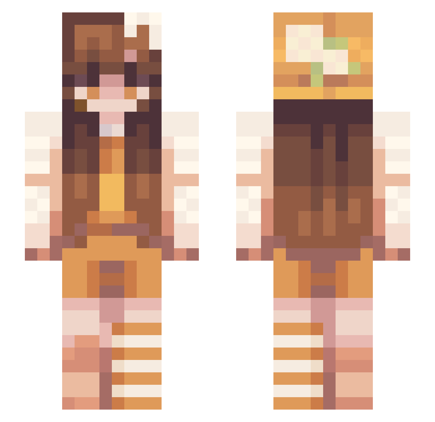 Klare_Bear Minecraft skin, front and back view