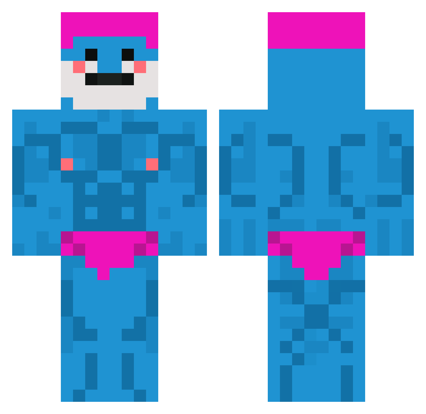 Baramul Minecraft skin, front and back view
