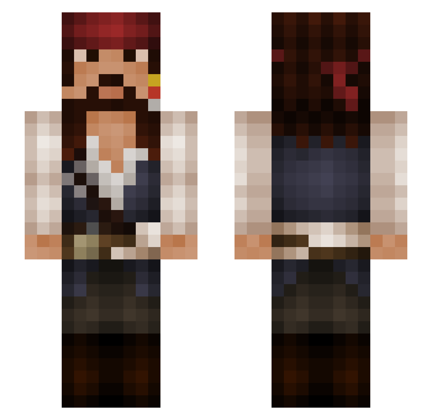 PuFFiK Minecraft skin, front and back view