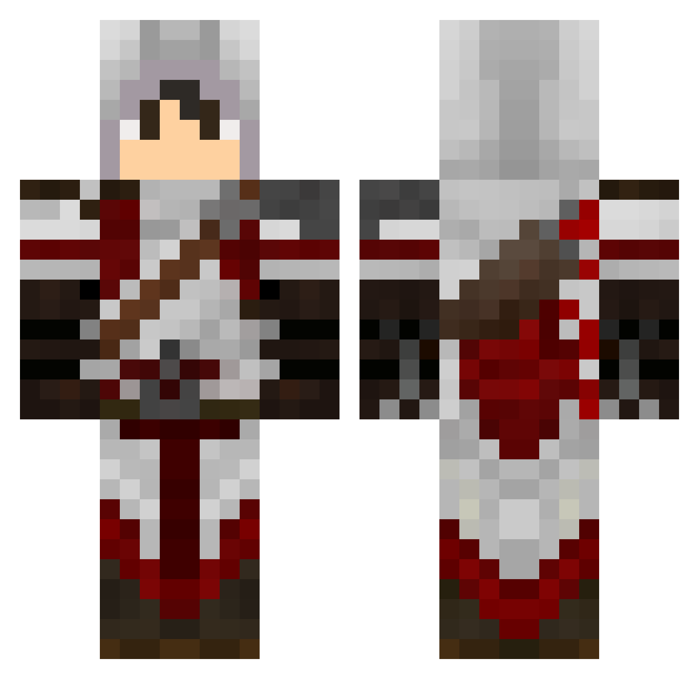 Parlo100 Minecraft skin, front and back view