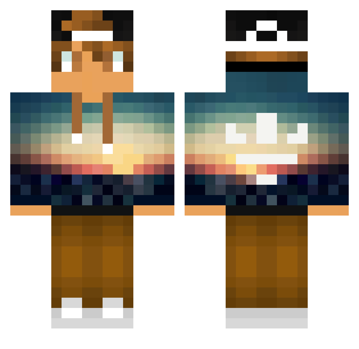 twenty4hrs Minecraft skin, front and back view