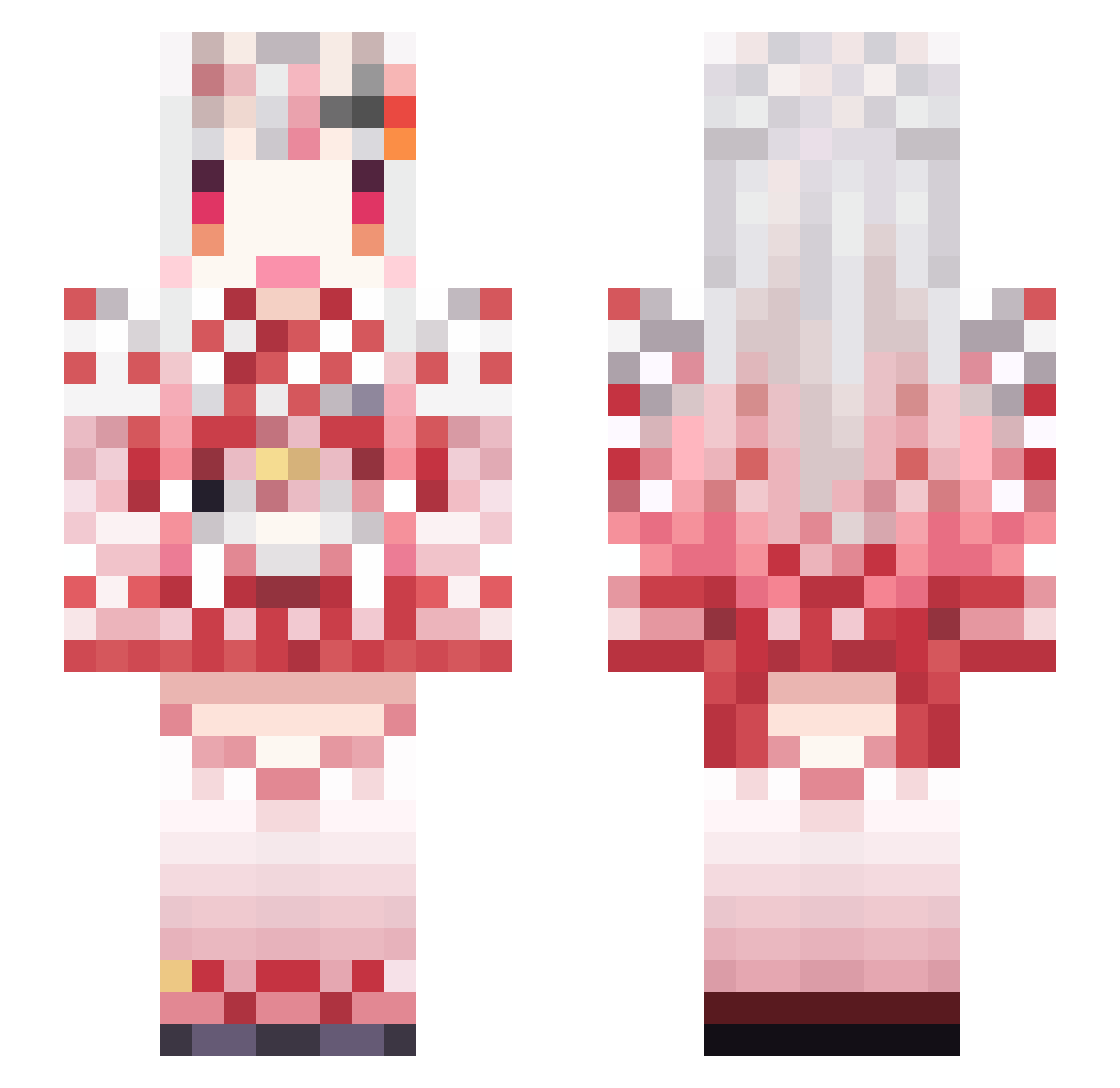 destinww Minecraft skin, front and back view