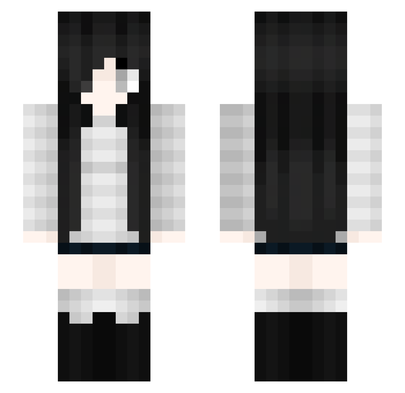 Rjnn Minecraft skin, front and back view