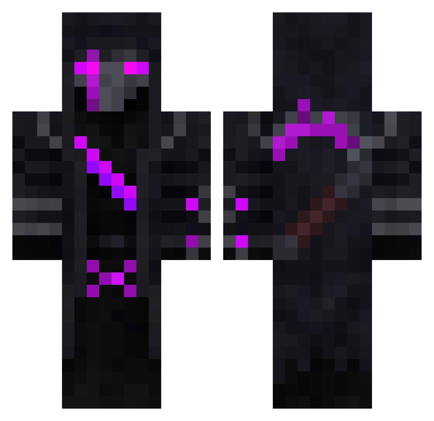 Satwix Minecraft skin, front and back view
