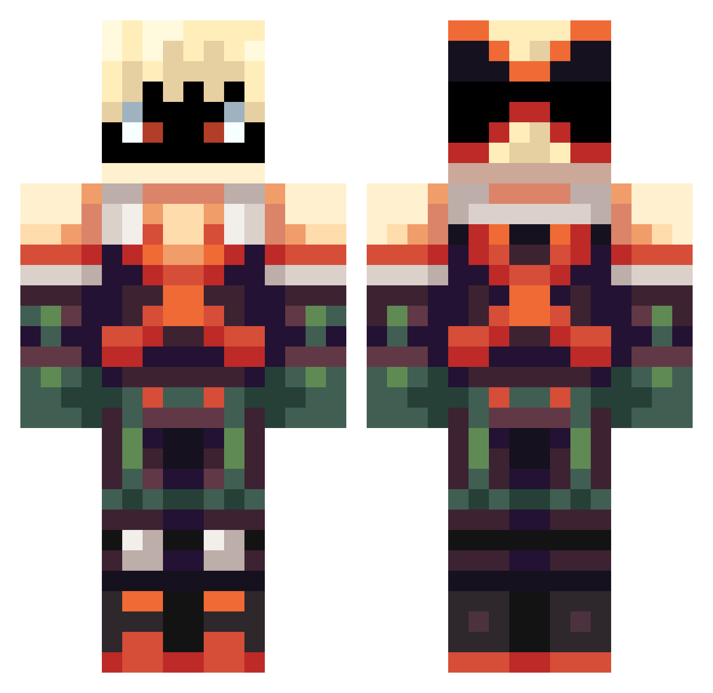 Tdoggii Minecraft skin, front and back view