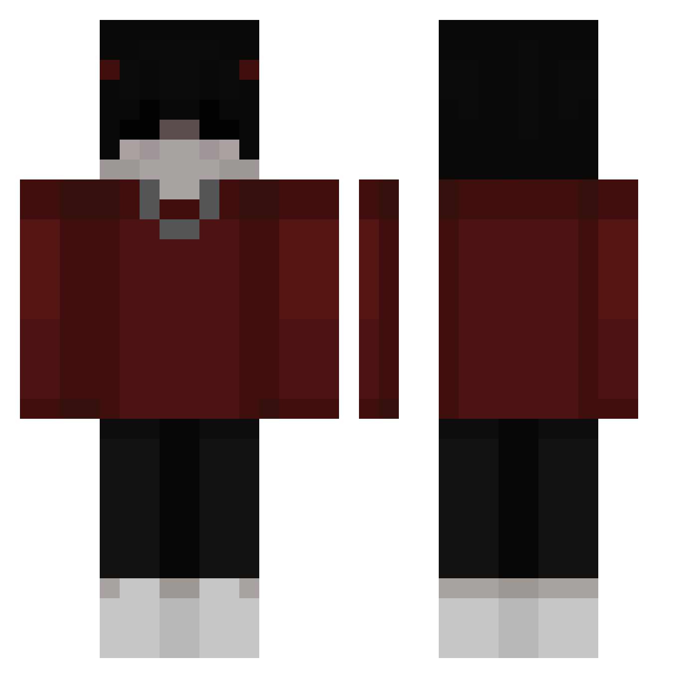 _D4rk_ Minecraft skin, front and back view