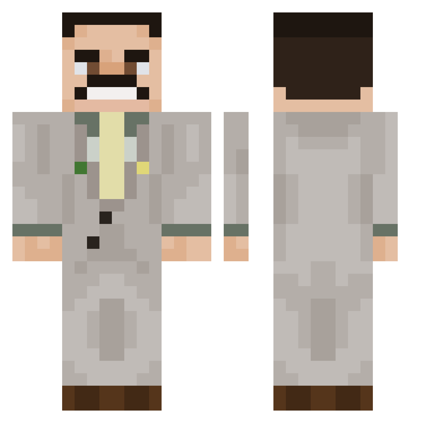 EarlOfNewport Minecraft skin, front and back view