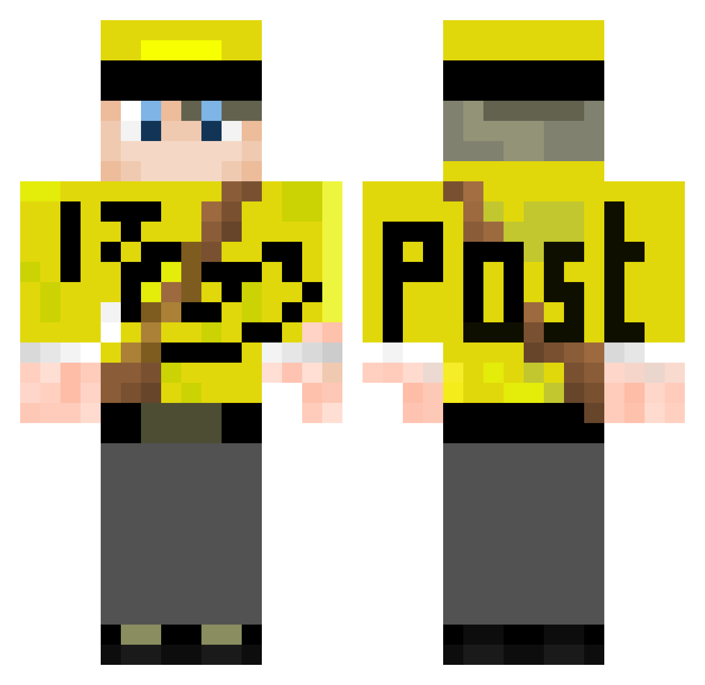 RanqeHit Minecraft skin, front and back view