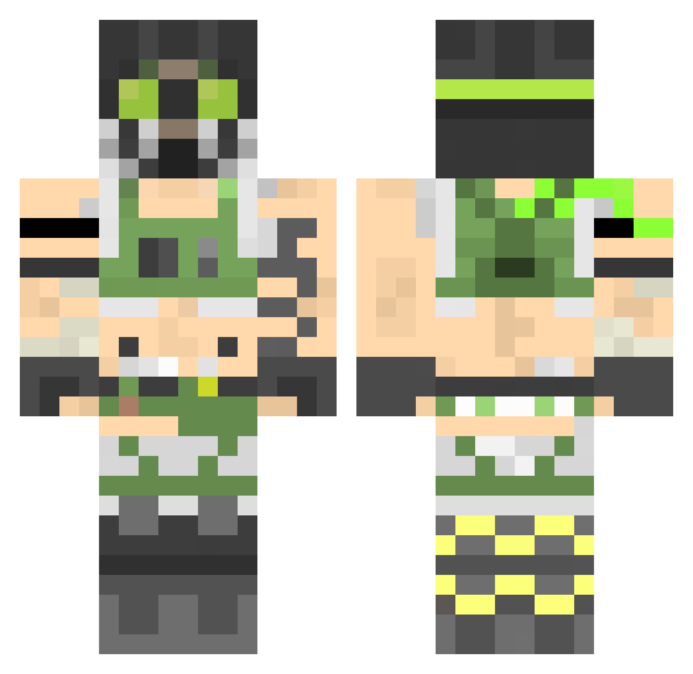Zenitx Minecraft skin, front and back view