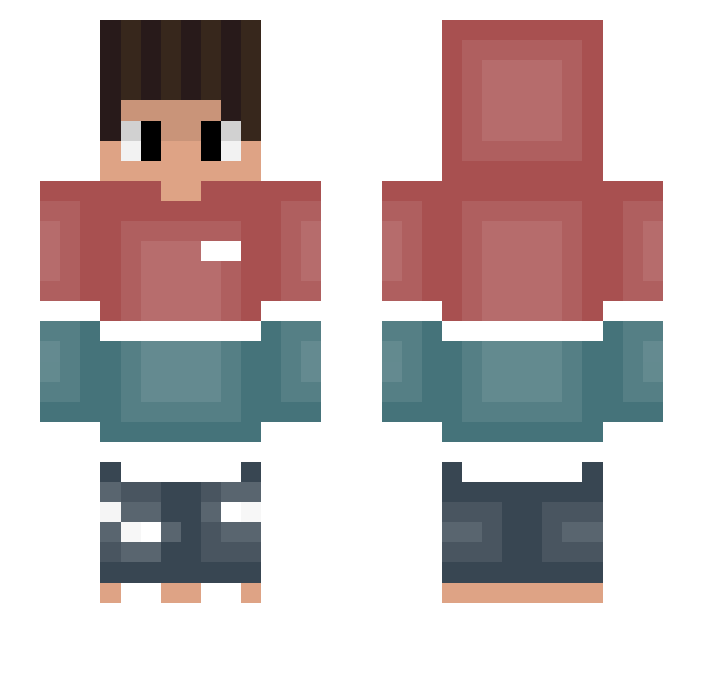 RxversedMxrk Minecraft skin, front and back view