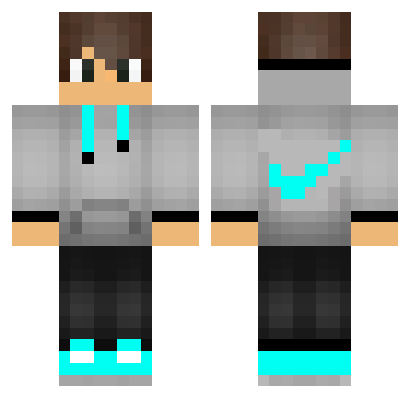 xGustland Minecraft skin, front and back view