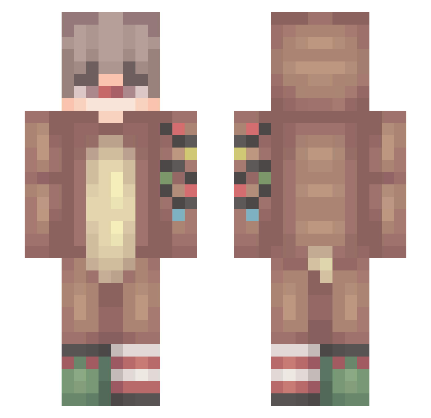 donnot Minecraft skin, front and back view