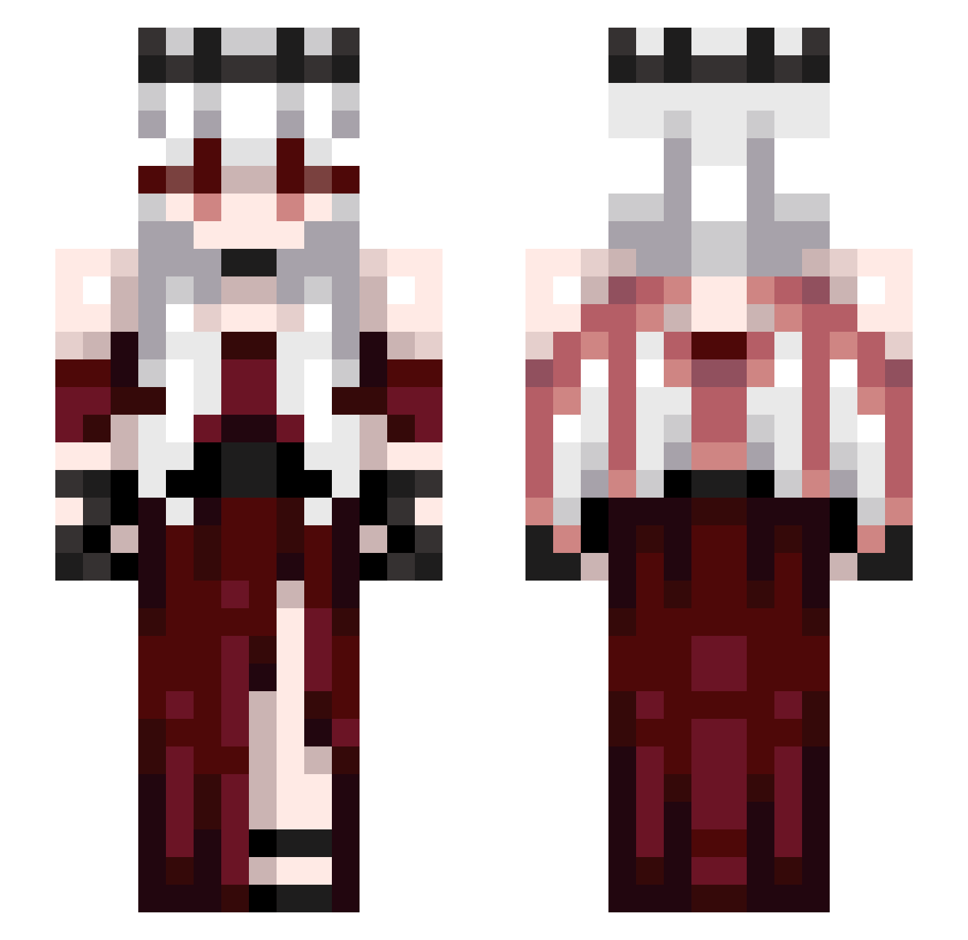 toffeedakat Minecraft skin, front and back view