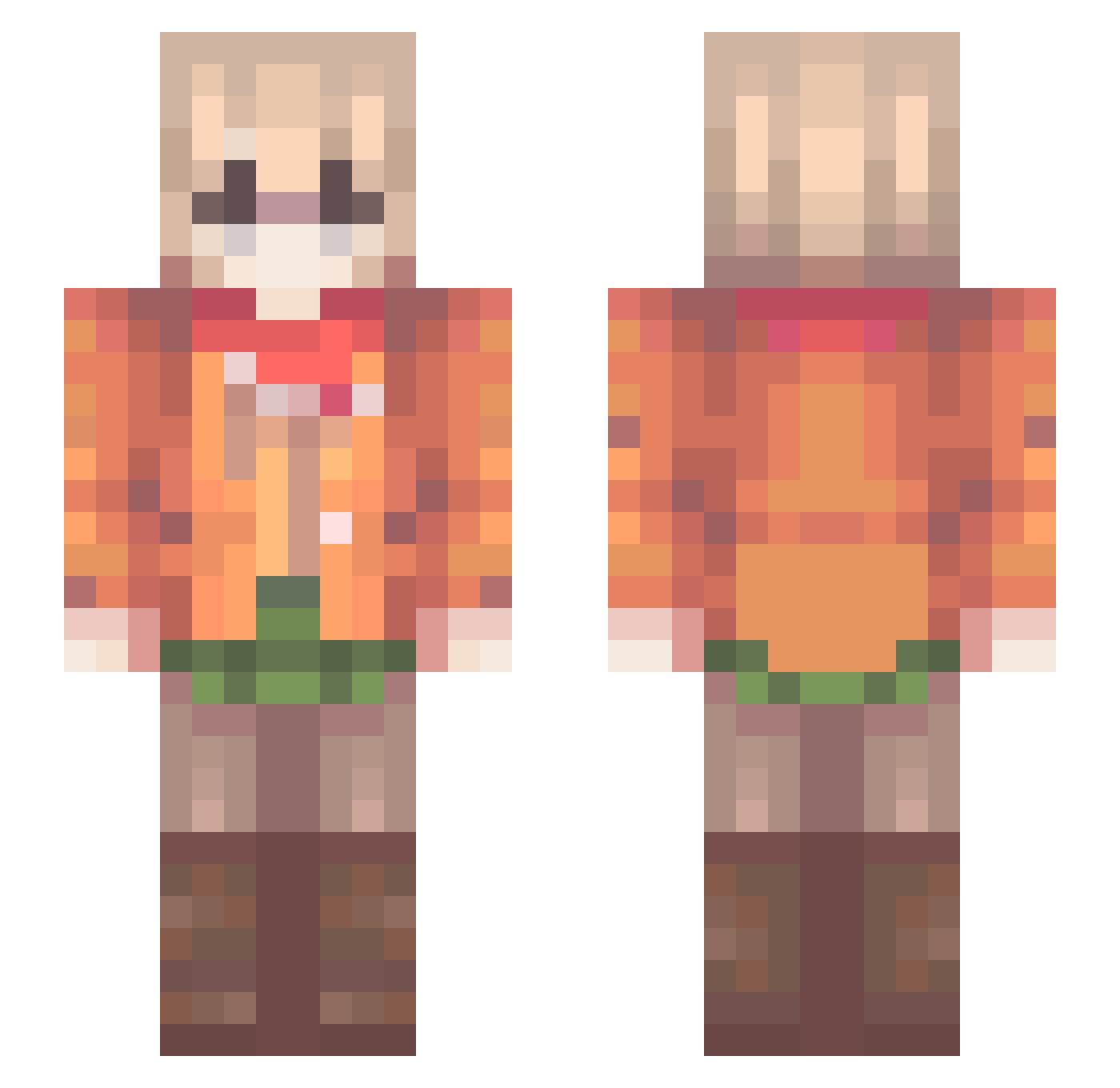 djungelskog123 Minecraft skin, front and back view