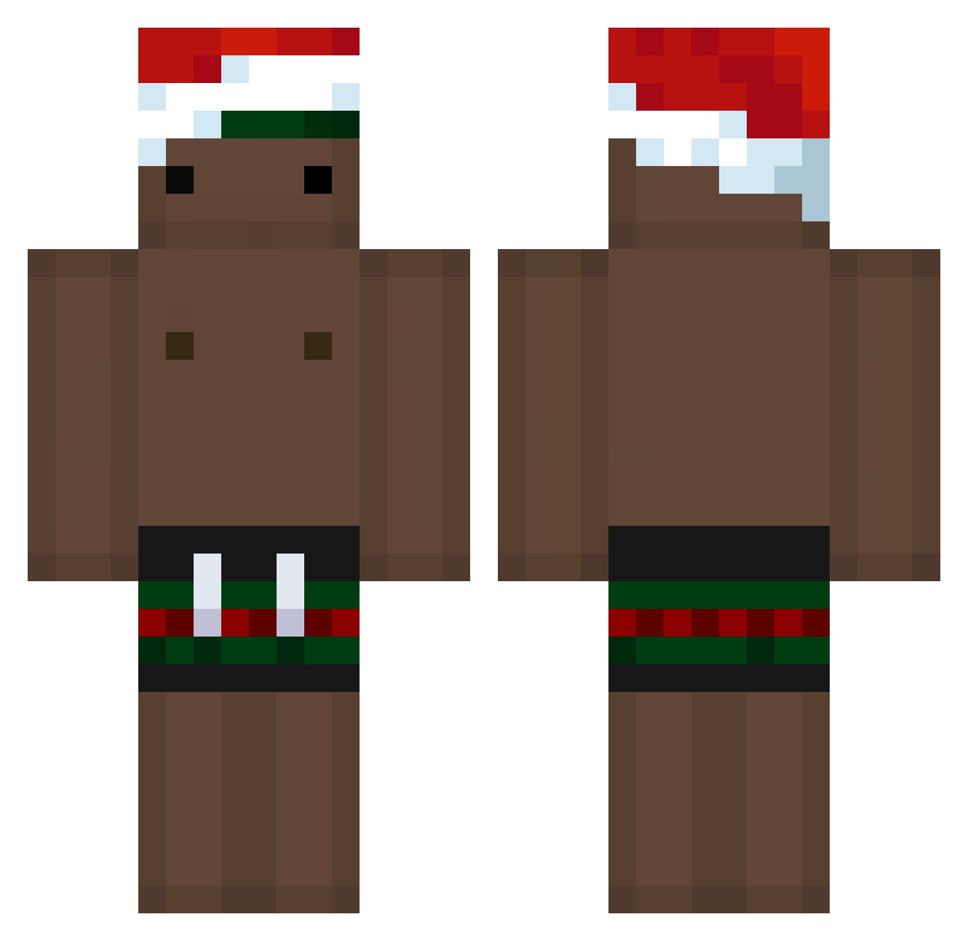 Relteax Minecraft skin, front and back view