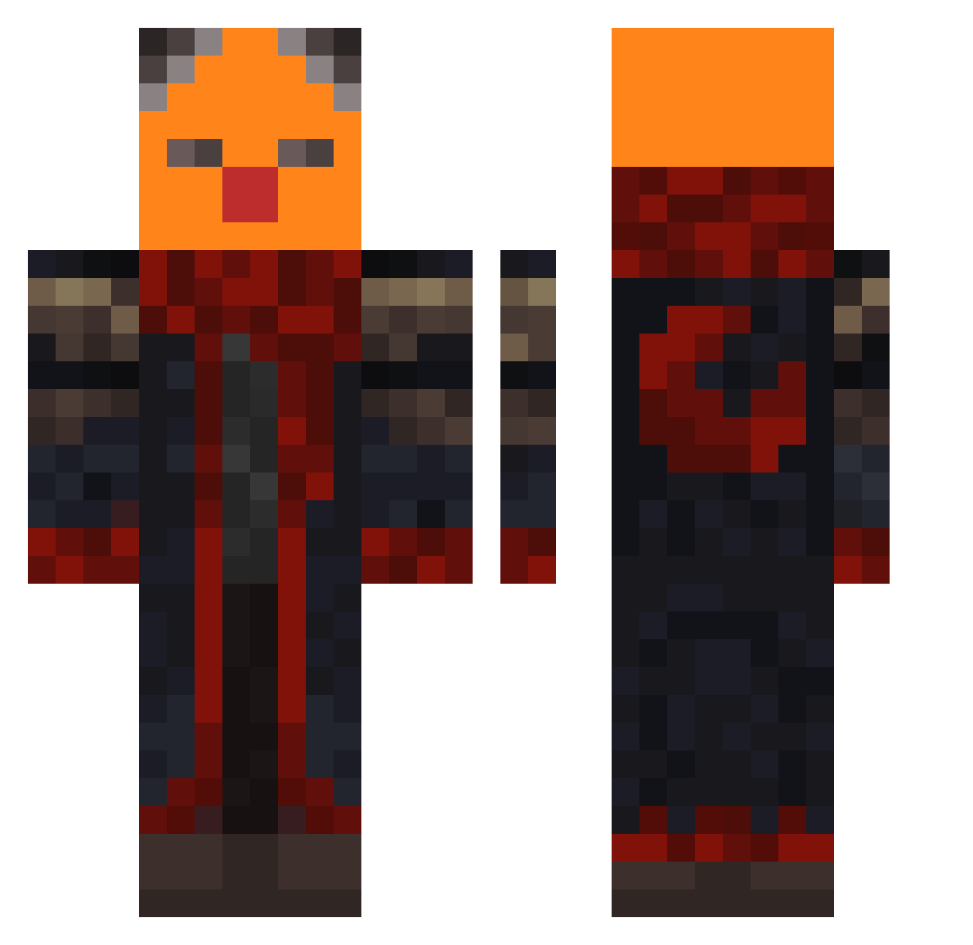 Pusat26 Minecraft skin, front and back view