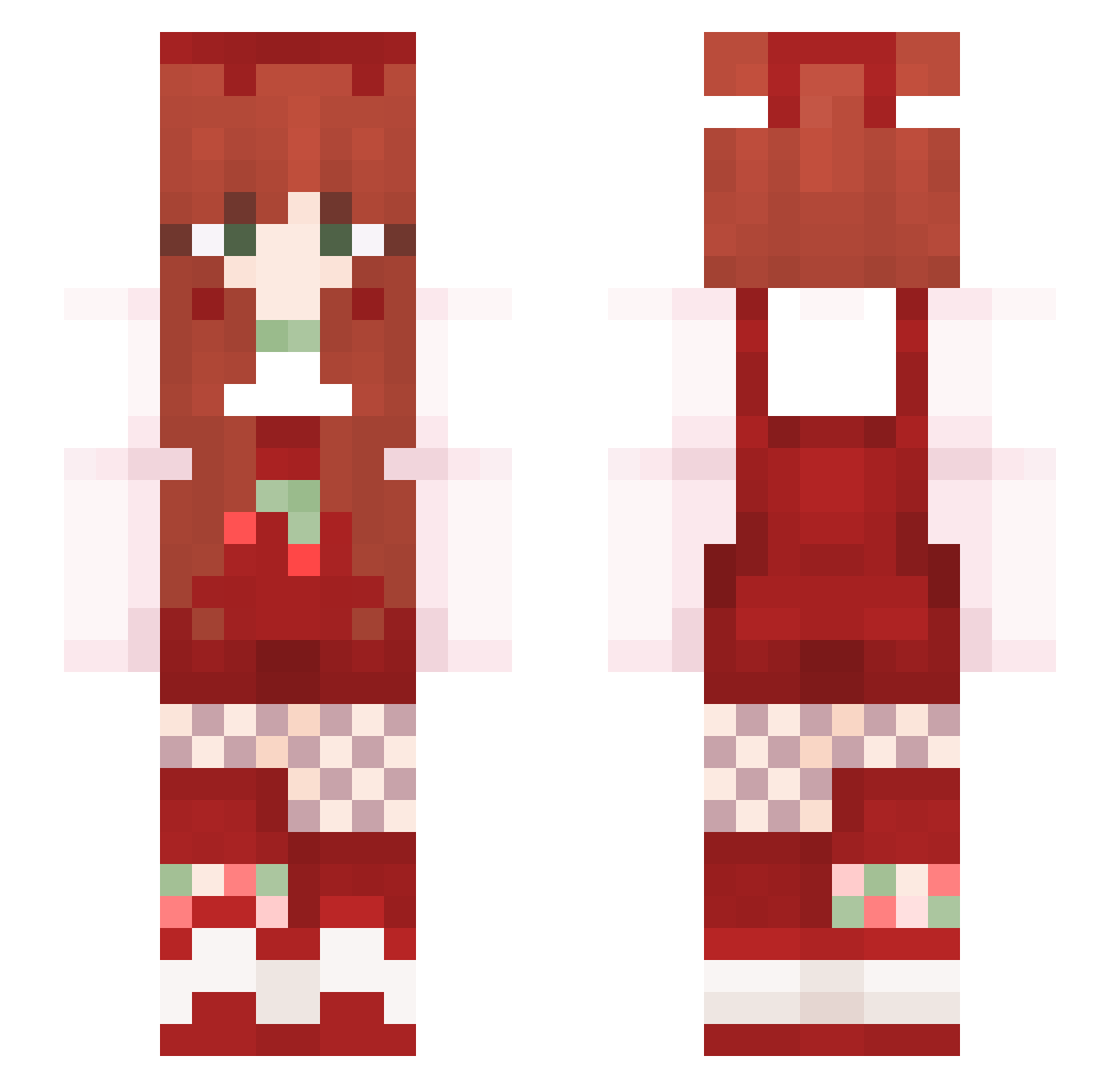 Acenlis Minecraft skin, front and back view
