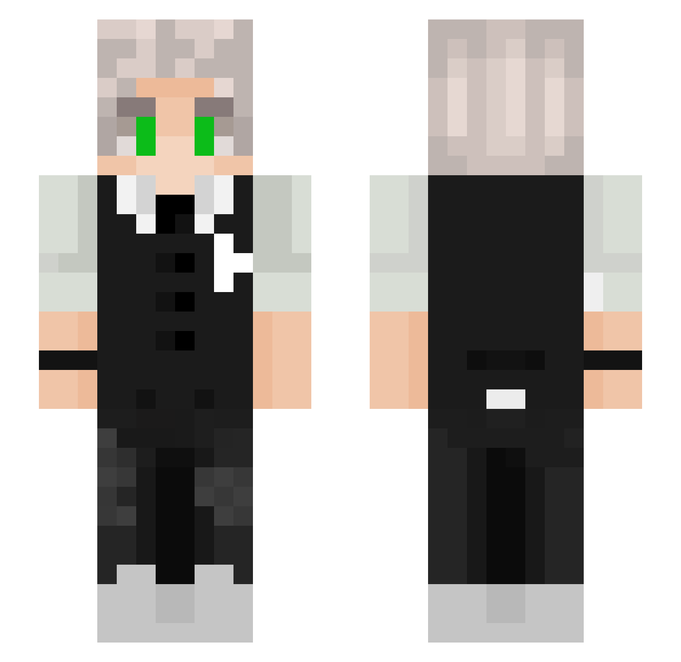 MidnaZelda16 Minecraft skin, front and back view