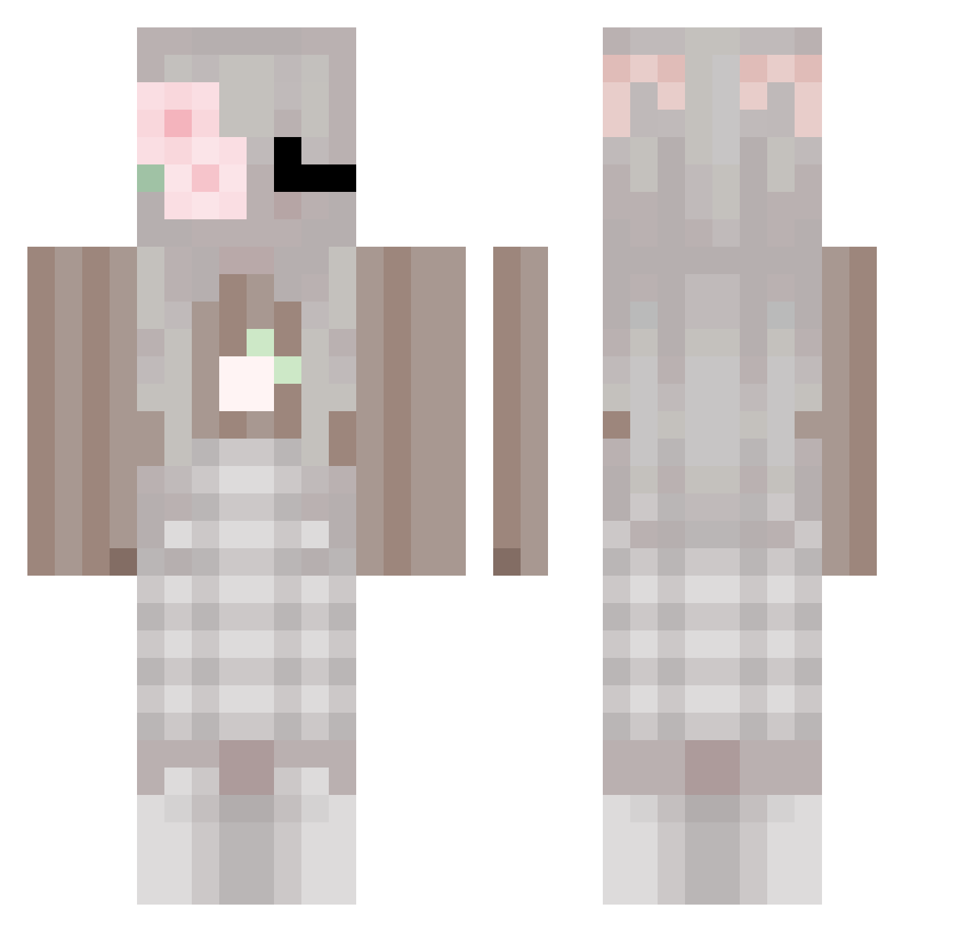 werehewq Minecraft skin, front and back view