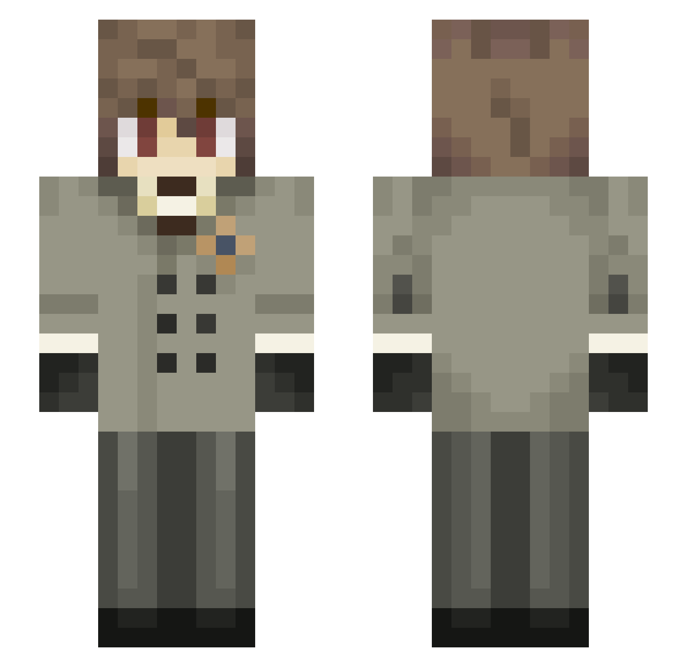 BocchiTheCoke Minecraft skin, front and back view