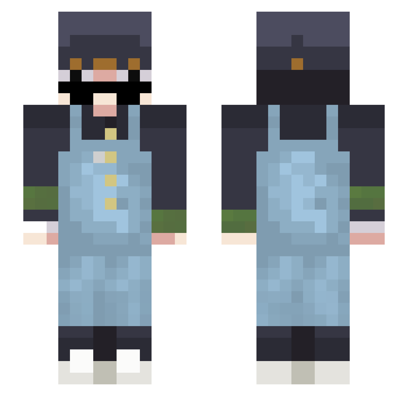 Qiqai Minecraft skin, front and back view