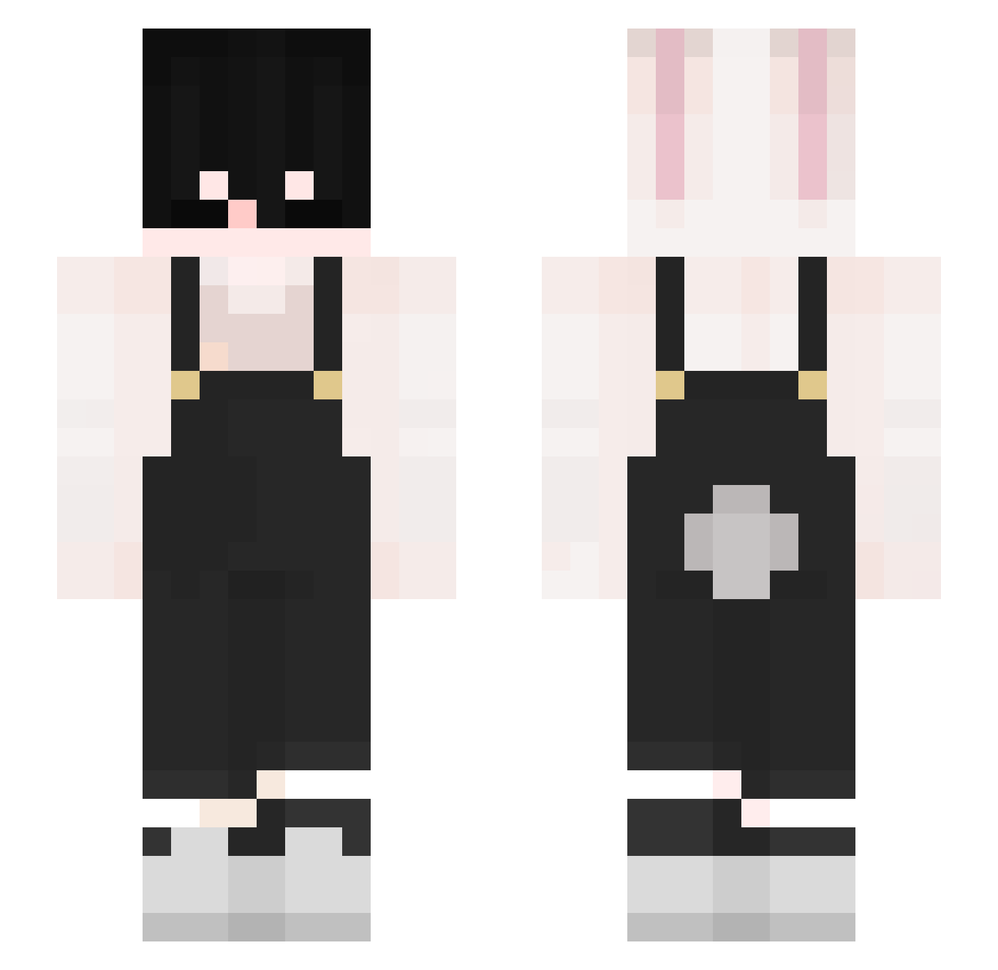Shikurori Minecraft skin, front and back view