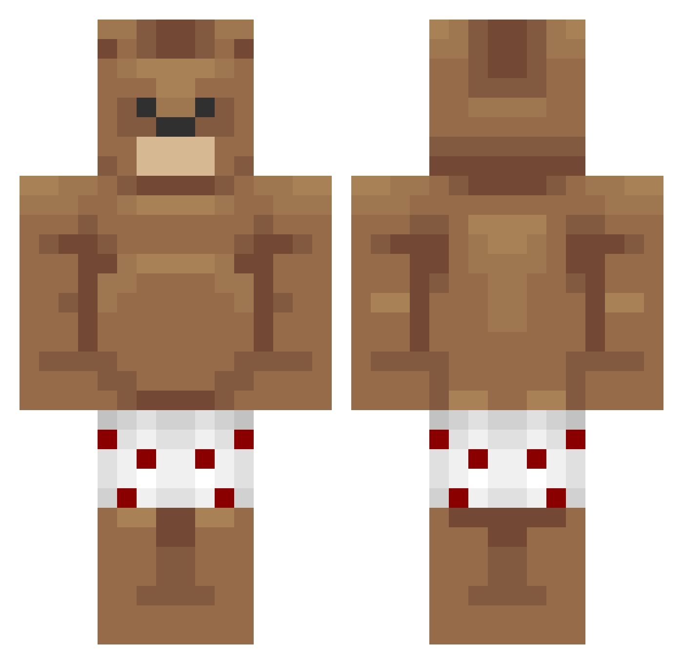 Melodist Minecraft skin, front and back view