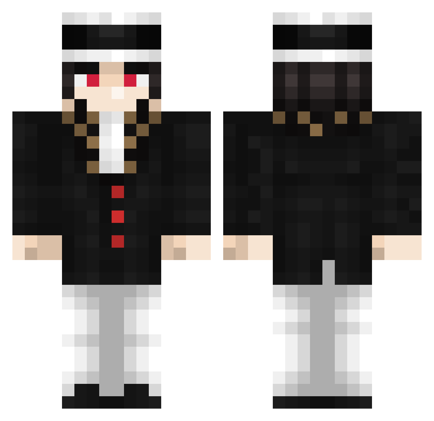 KryKmo Minecraft skin, front and back view