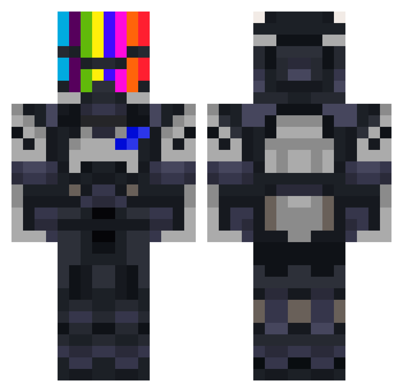 JOTASR Minecraft skin, front and back view