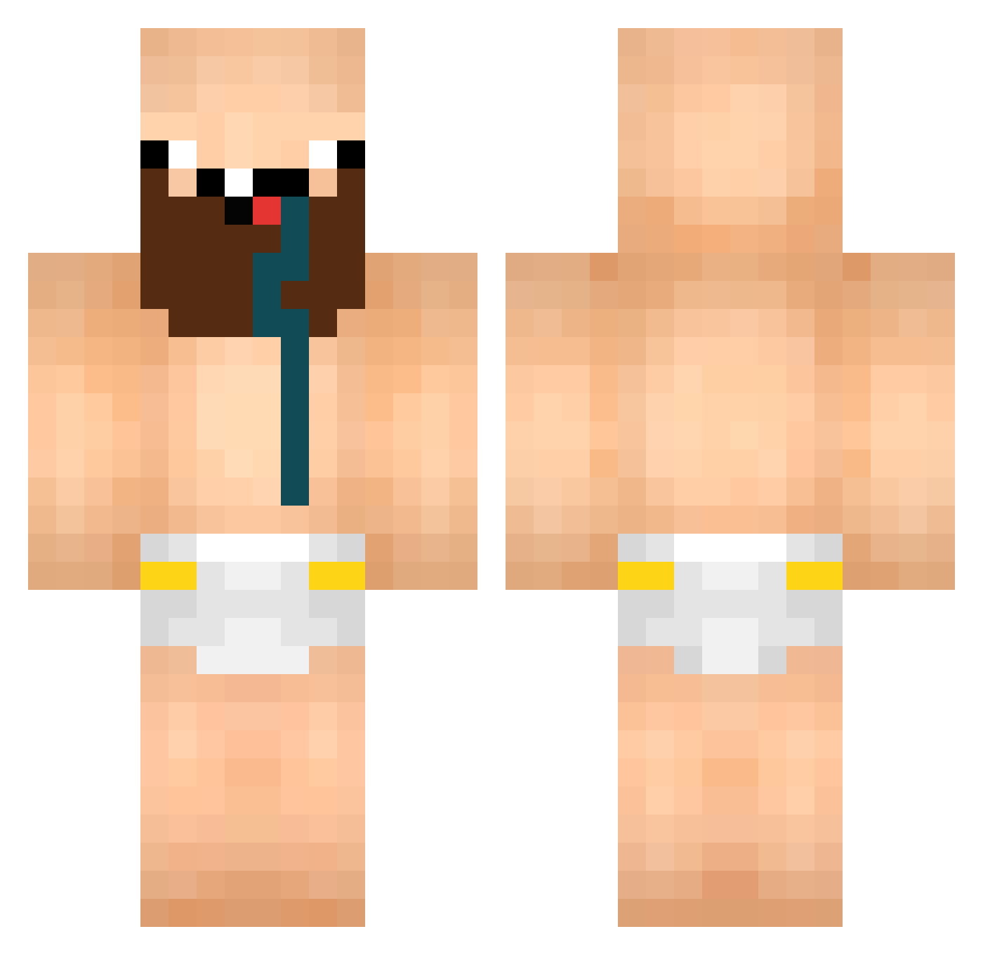Schnxppi Minecraft skin, front and back view