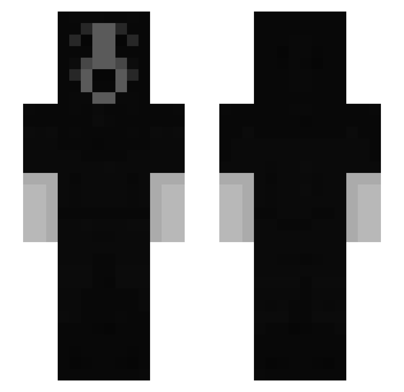 nowmercy Minecraft skin, front and back view