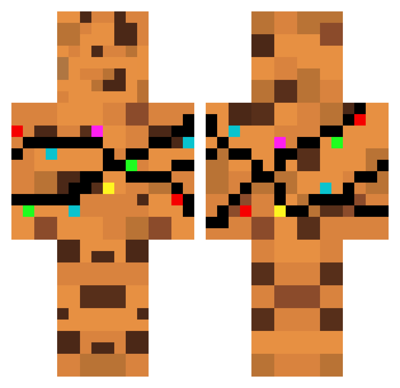 foodstuffs Minecraft skin, front and back view