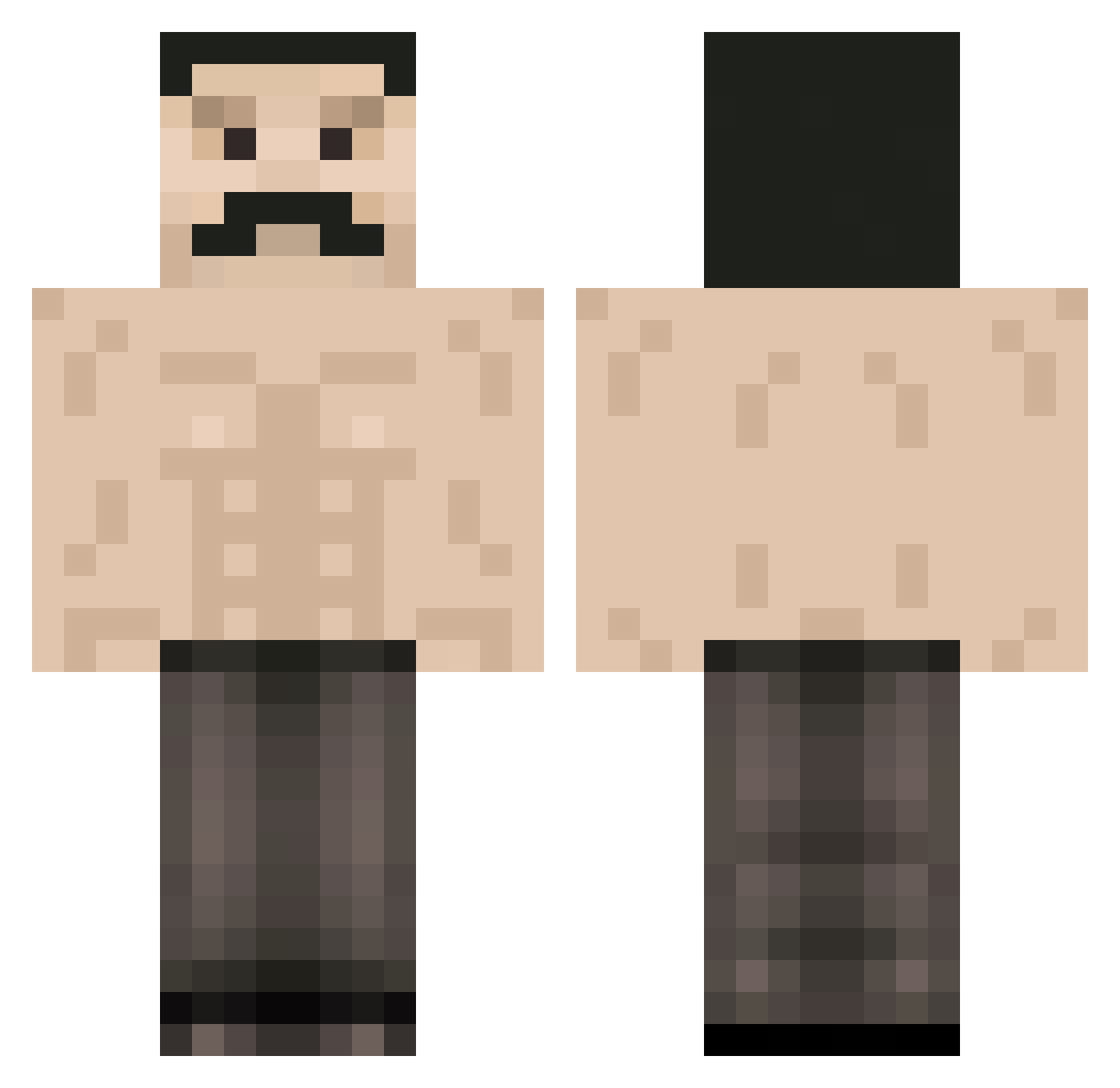 khatte Minecraft skin, front and back view