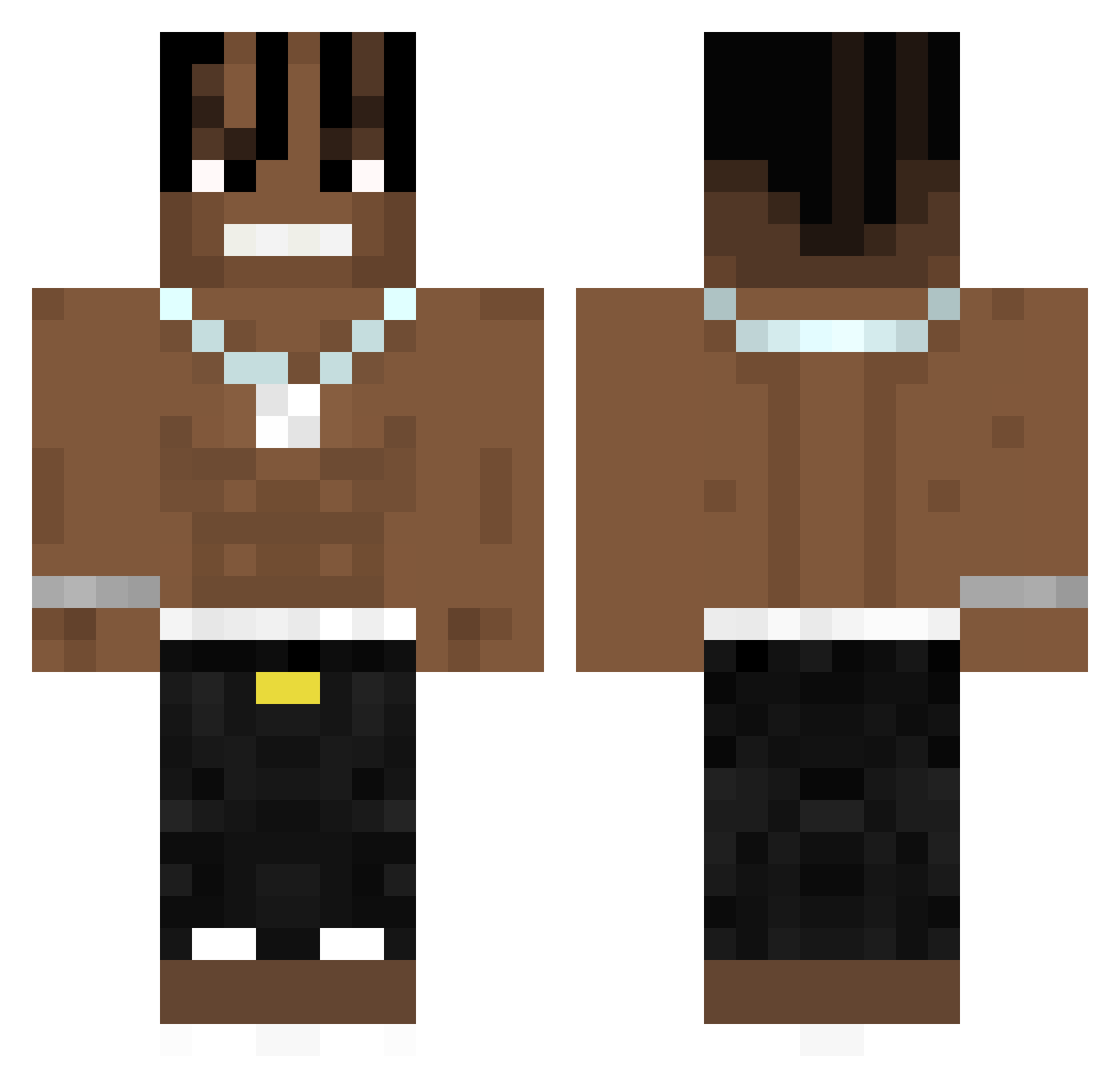 TheParkourHub Minecraft skin, front and back view