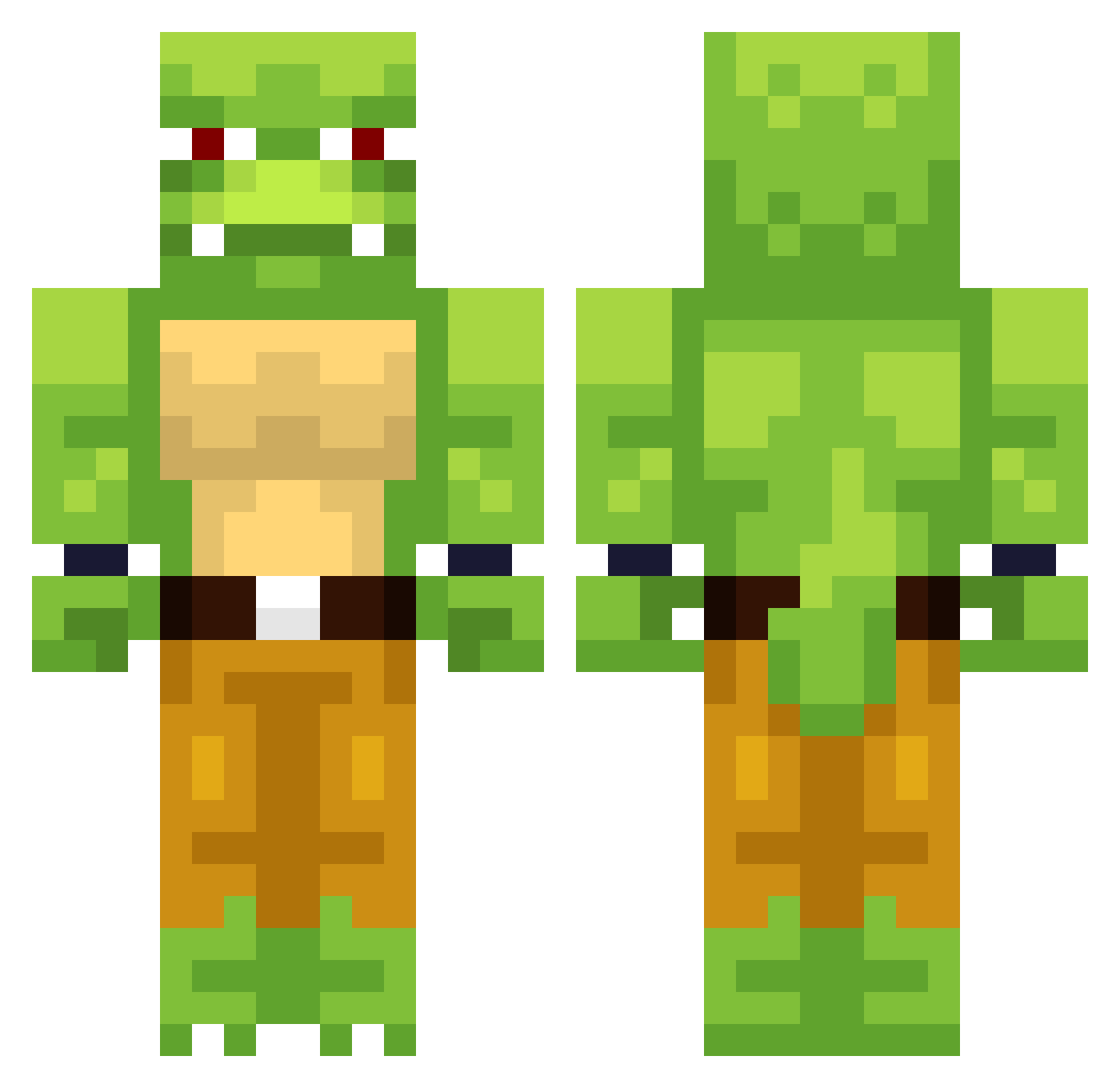 Matrix Minecraft skin, front and back view