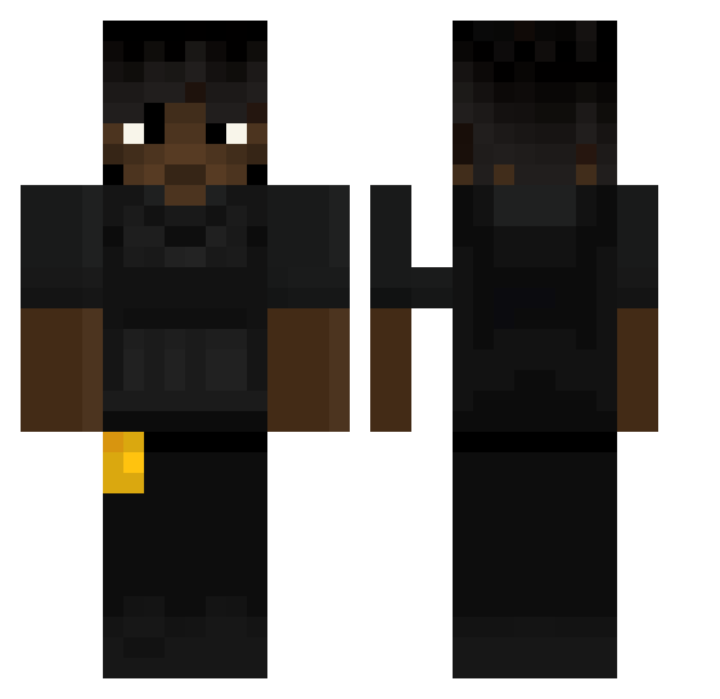 FunkyLeland Minecraft skin, front and back view