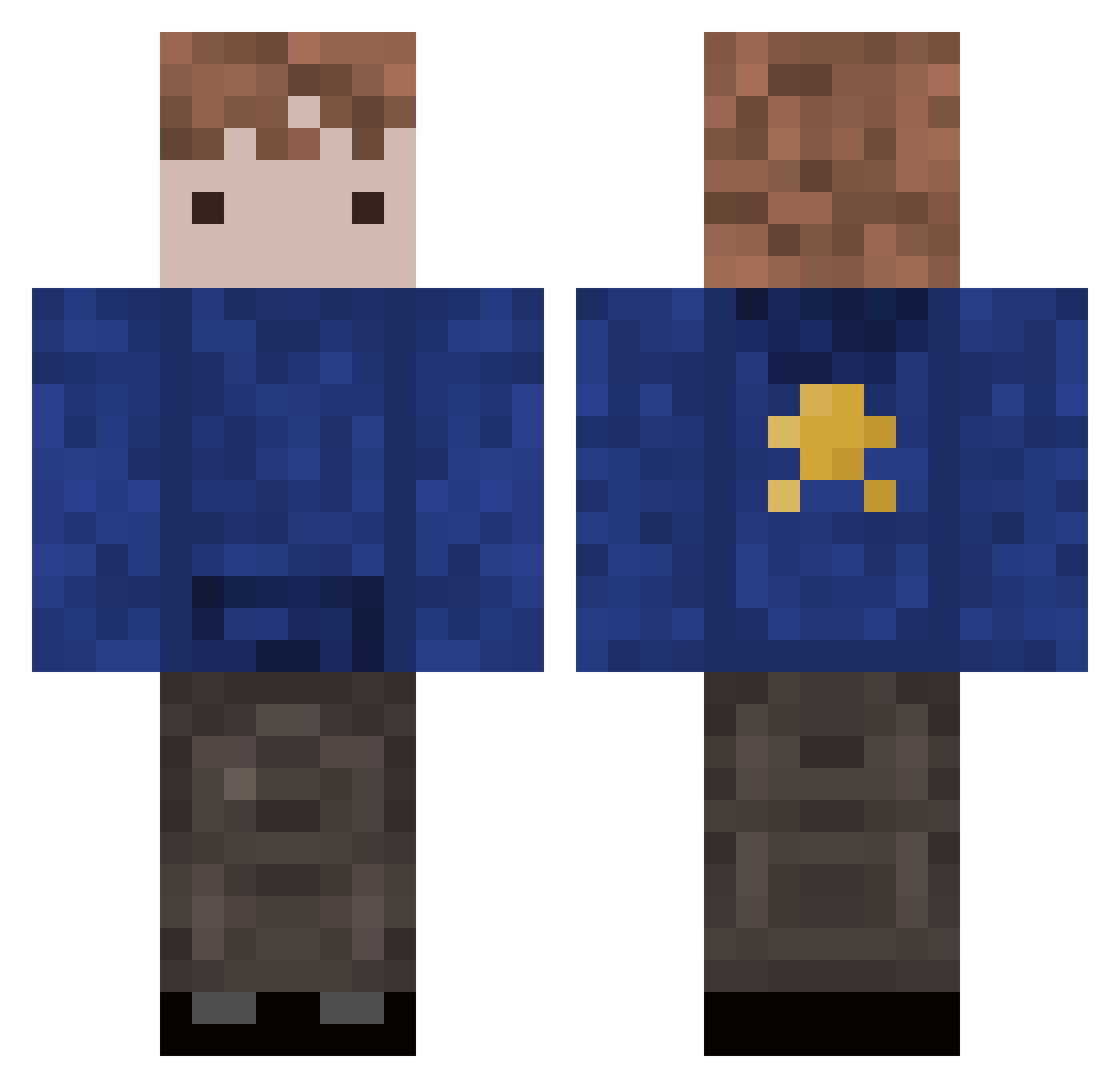 RAGBAG Minecraft skin, front and back view